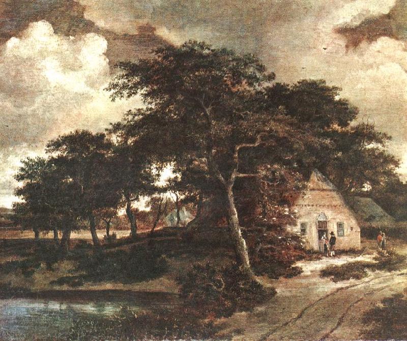 HOBBEMA, Meyndert Landscape with a Hut f France oil painting art
